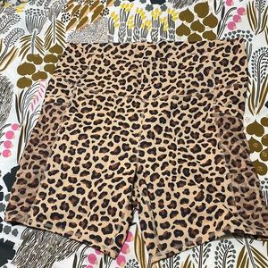 Leopard print bike shorts